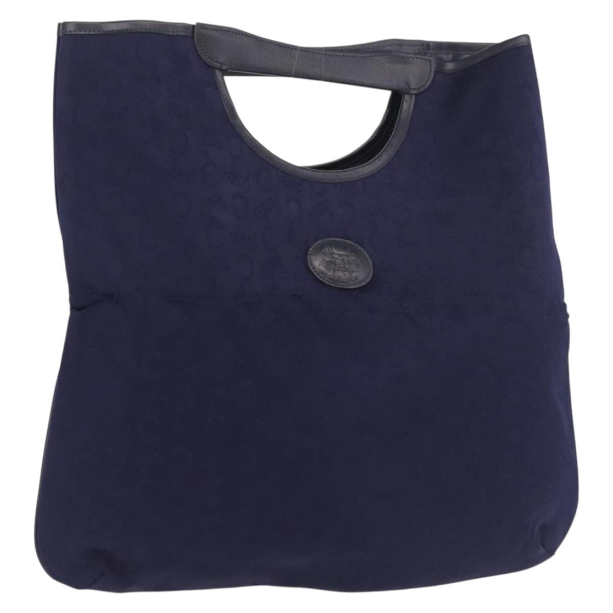 CELINE C Sulky Hand Bag Canvas Navy Auth 189917A