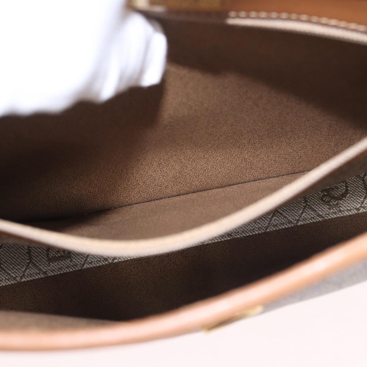 Christian Dior Honeycomb Canvas Hand Bag PVC Beige Gold Auth 189918A