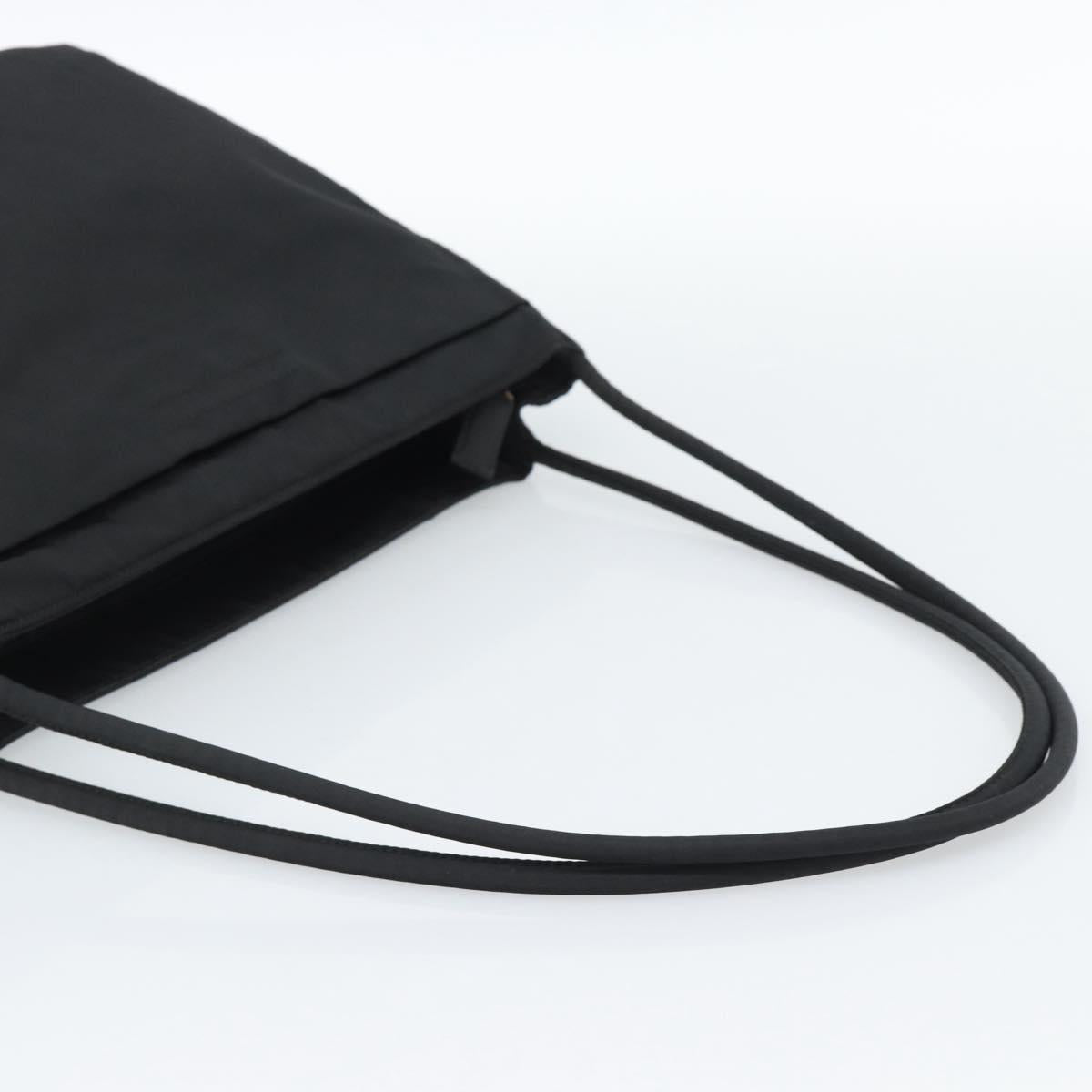 PRADA Tote Bag Nylon Black Silver Auth 189919A