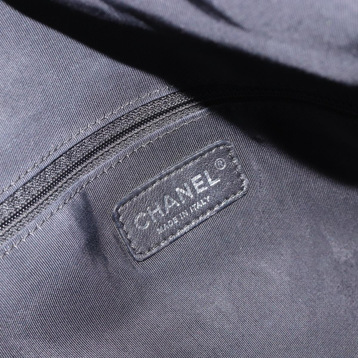 CHANEL Unlimited Shoulder Bag Coated Canvas Silver CC Auth 189929