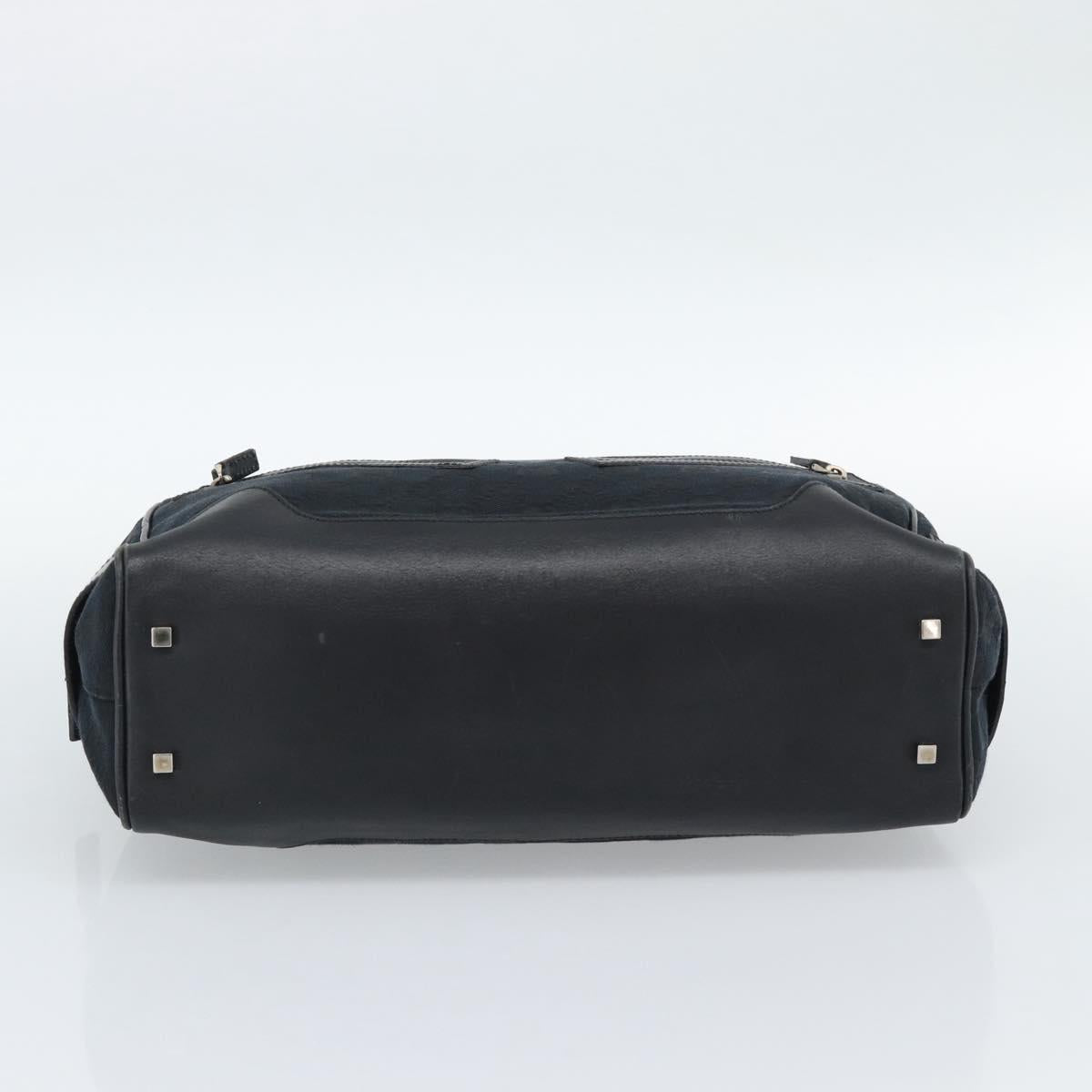GUCCI GG Canvas Hand Bag Black Silver 002 1115 Auth 189936