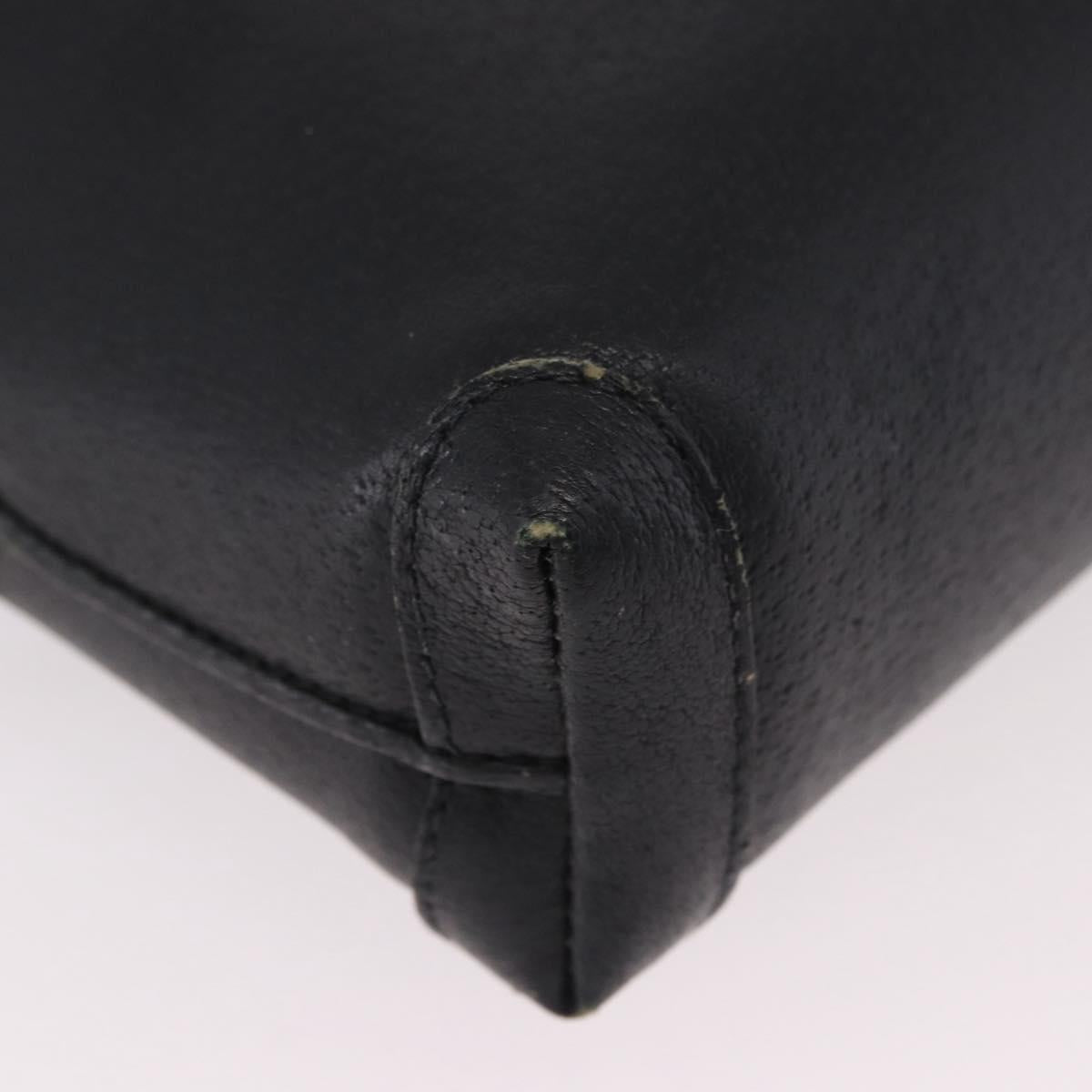 GUCCI Shoulder Bag Leather Black Gold 07 37 4916 Auth 189941