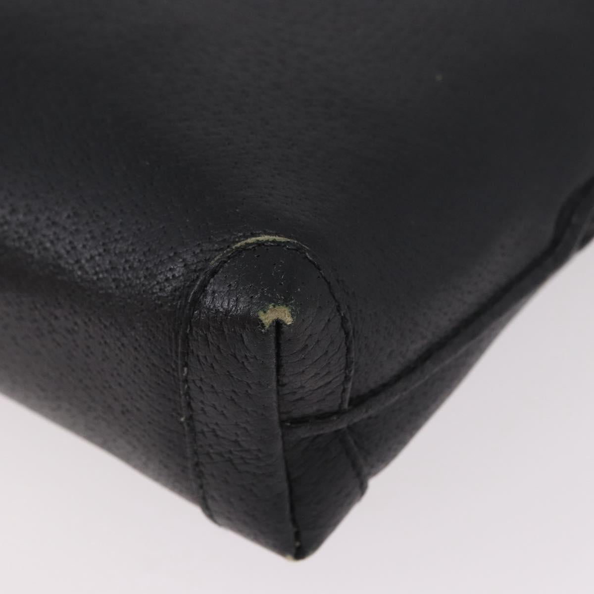 GUCCI Shoulder Bag Leather Black Gold 07 37 4916 Auth 189941