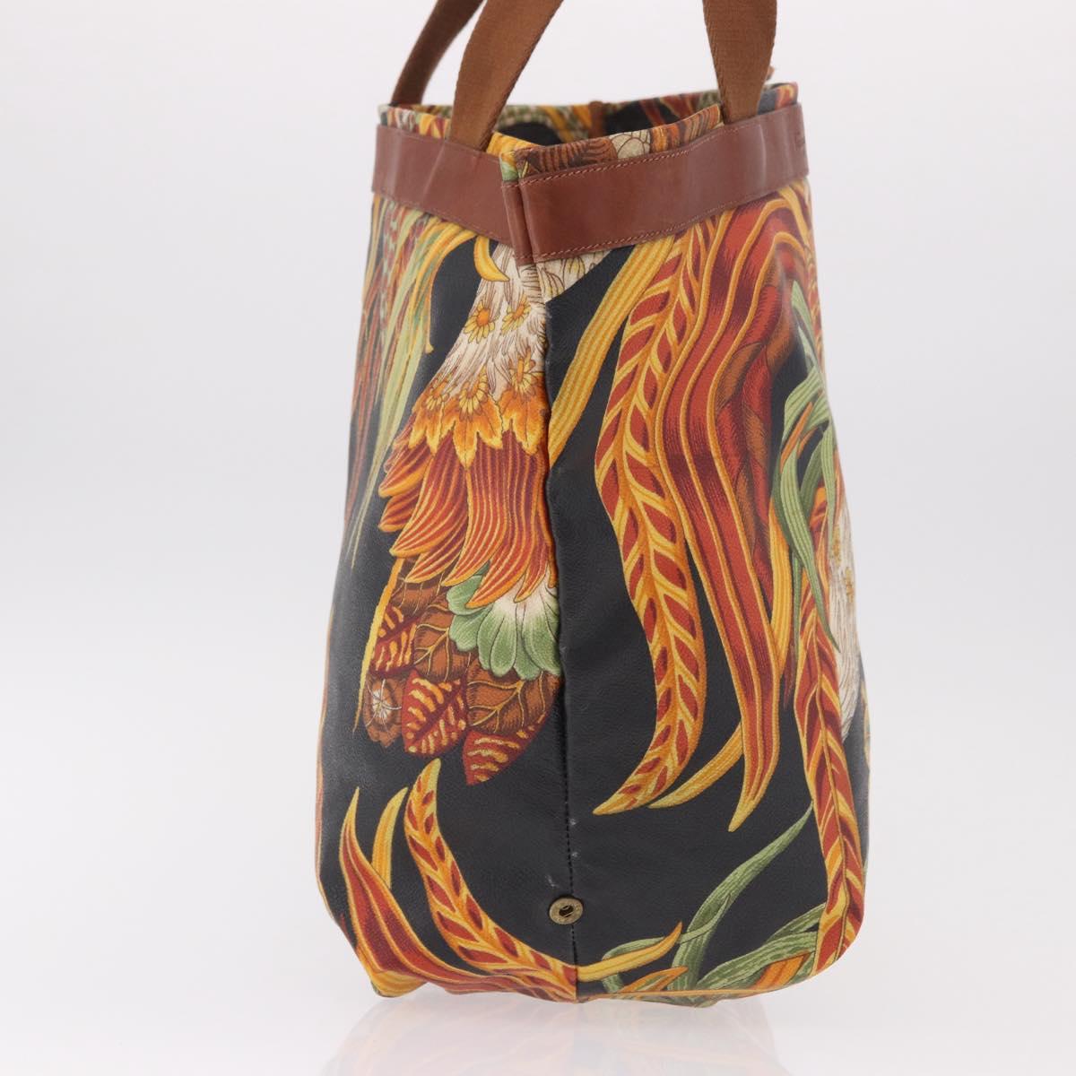 Salvatore Ferragamo Tote Bag PVC Canvas Multicolor Gold Auth 189962A