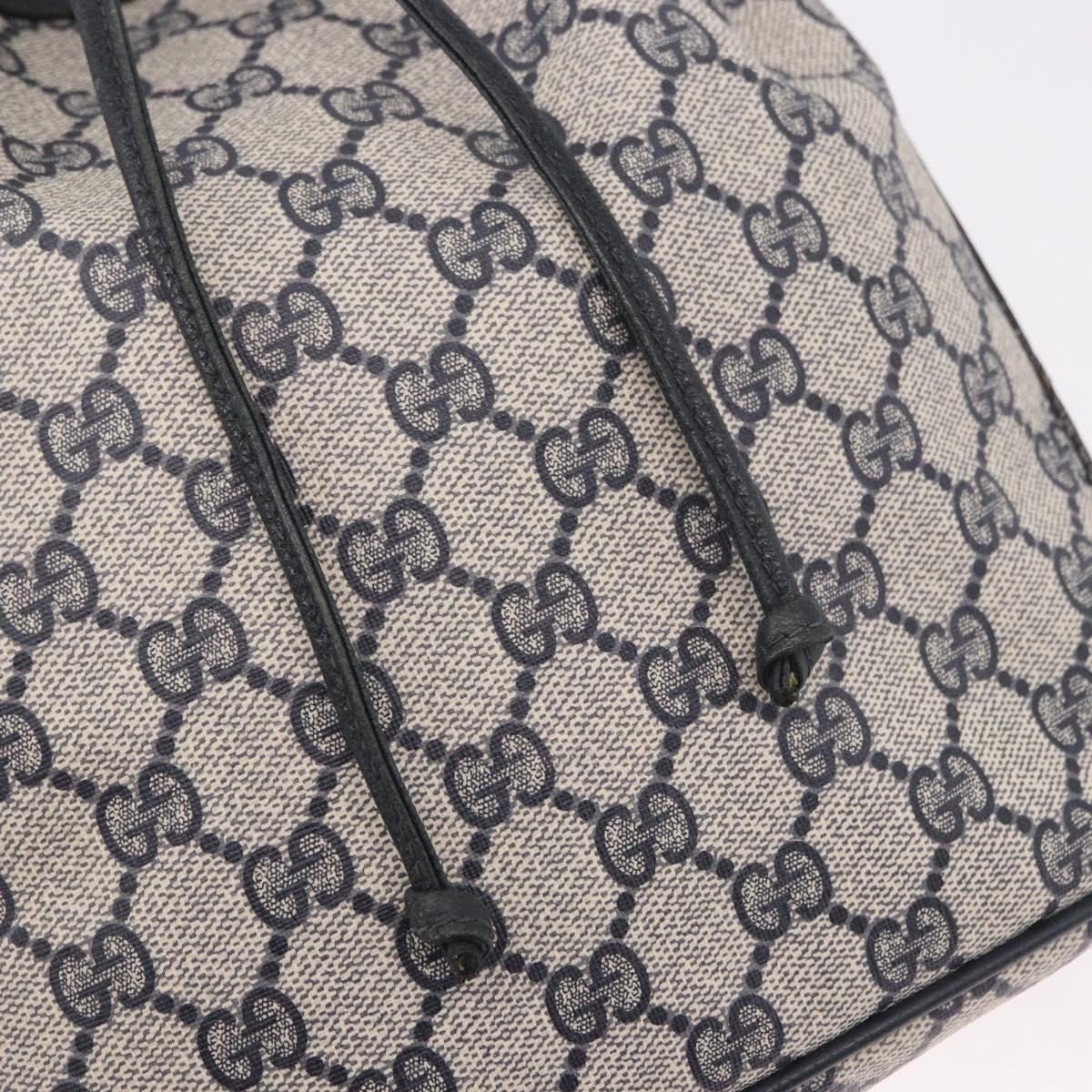 GUCCI GG Supreme Sherry Line Shoulder Bag PVC Navy Gold 41 02 034 Auth 189963