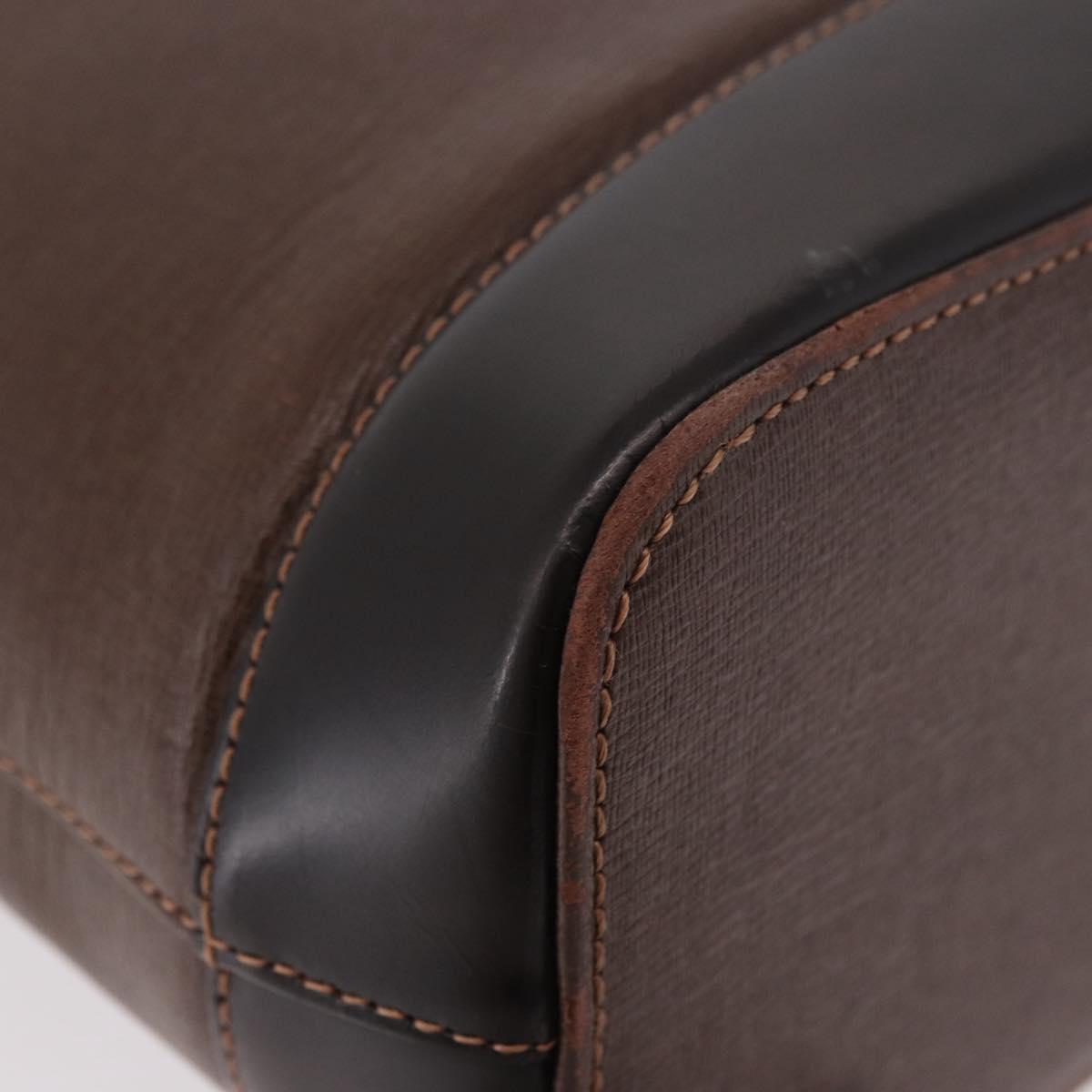 BURBERRY Shoulder Bag Leather Brown Gold Auth 189965
