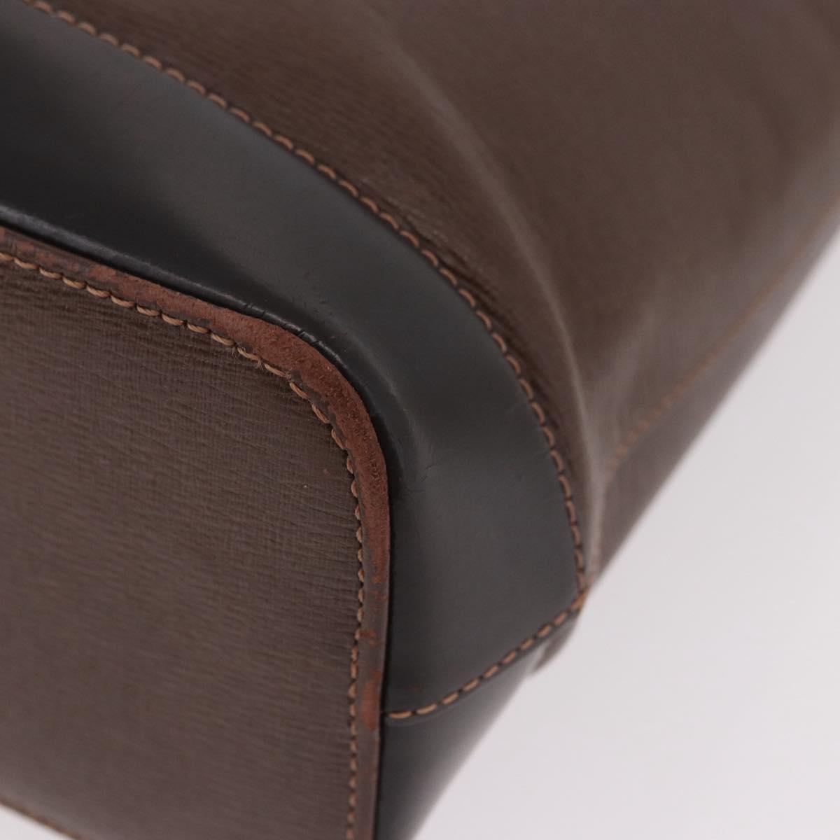 BURBERRY Shoulder Bag Leather Brown Gold Auth 189965