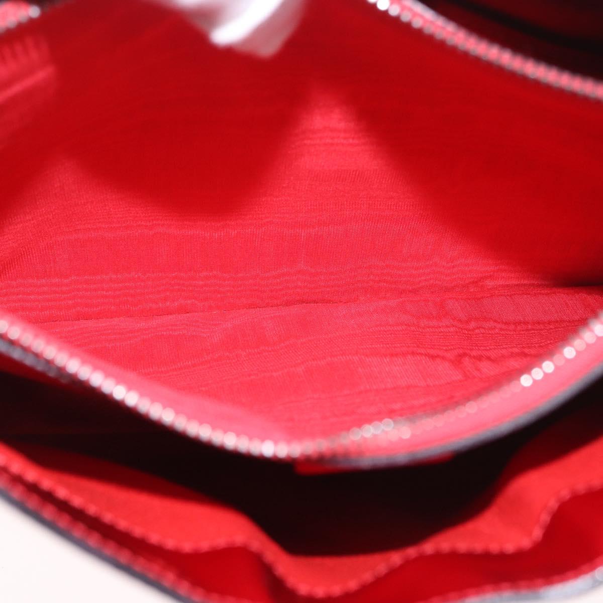 CELINE Star Ball Shoulder Bag Patent Leather Red Gold Auth 189968A