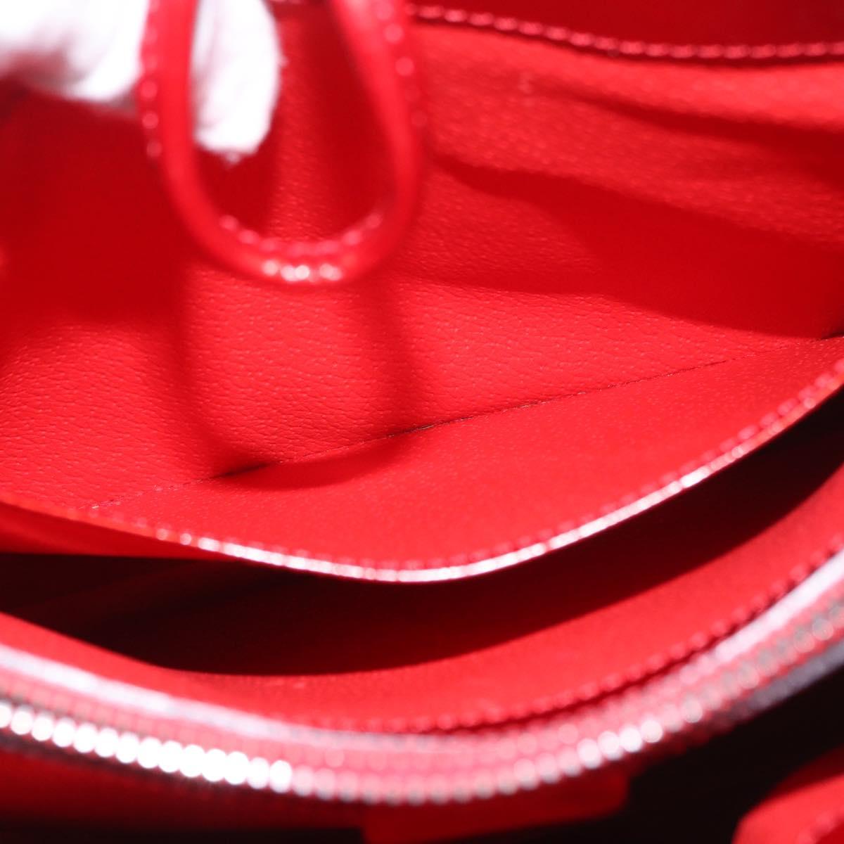 CELINE Star Ball Shoulder Bag Patent Leather Red Gold Auth 189968A