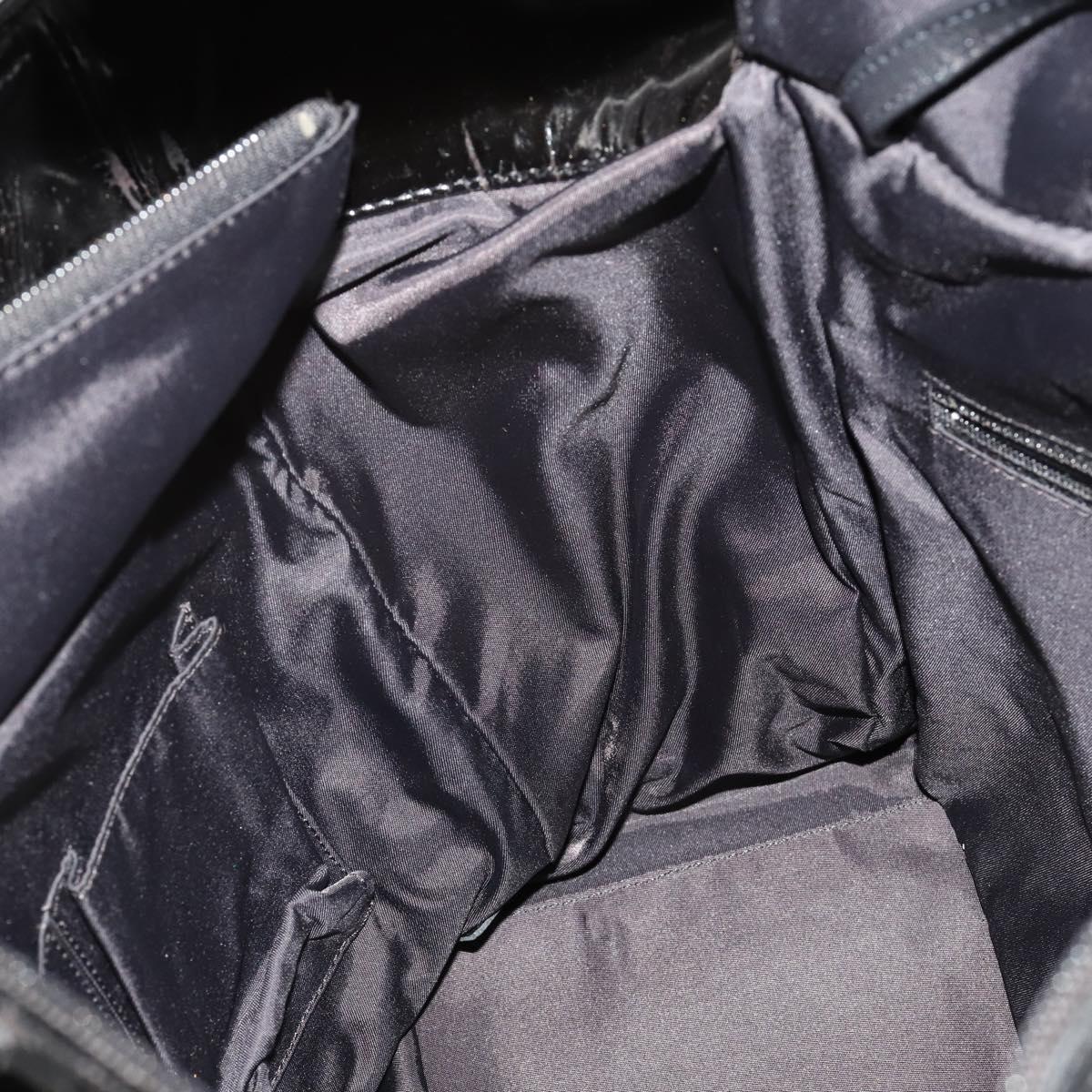 CHANEL Paris Biarritz GM Tote Bag Coated Canvas Black Silver CC Auth 189981