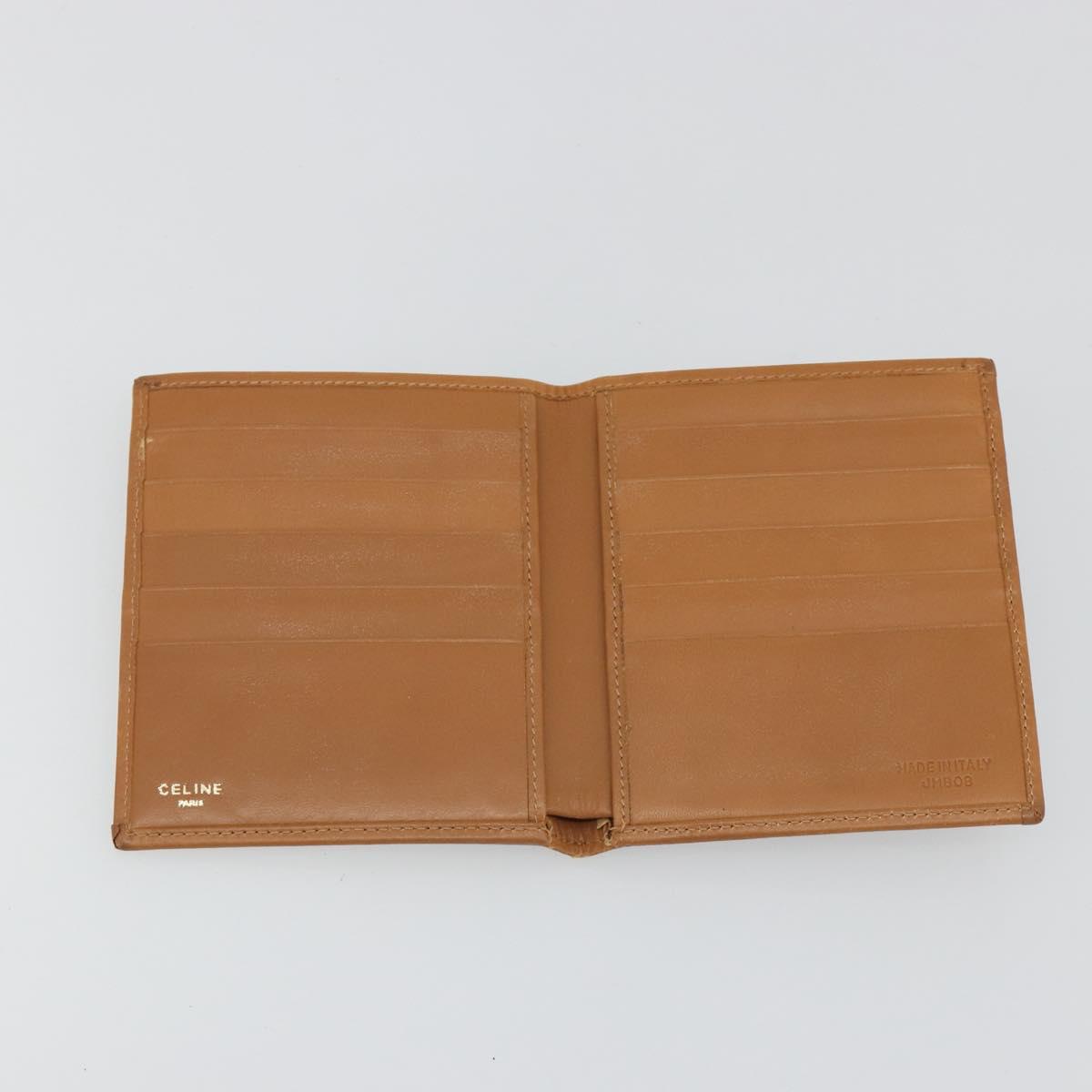 CELINE Macadam Canvas Compact Wallet PVC Leather Brown Auth 189986A
