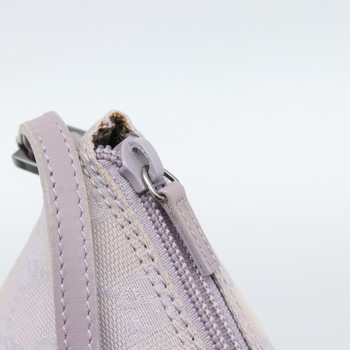 GUCCI GG Canvas Accessory Pouch Lavende Silver 07198 Auth 189988A