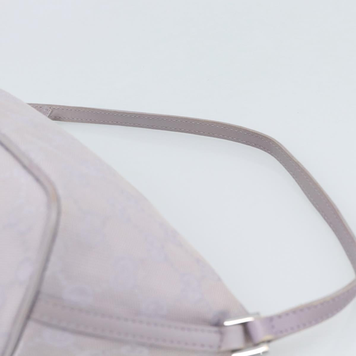 GUCCI GG Canvas Accessory Pouch Lavende Silver 07198 Auth 189988A