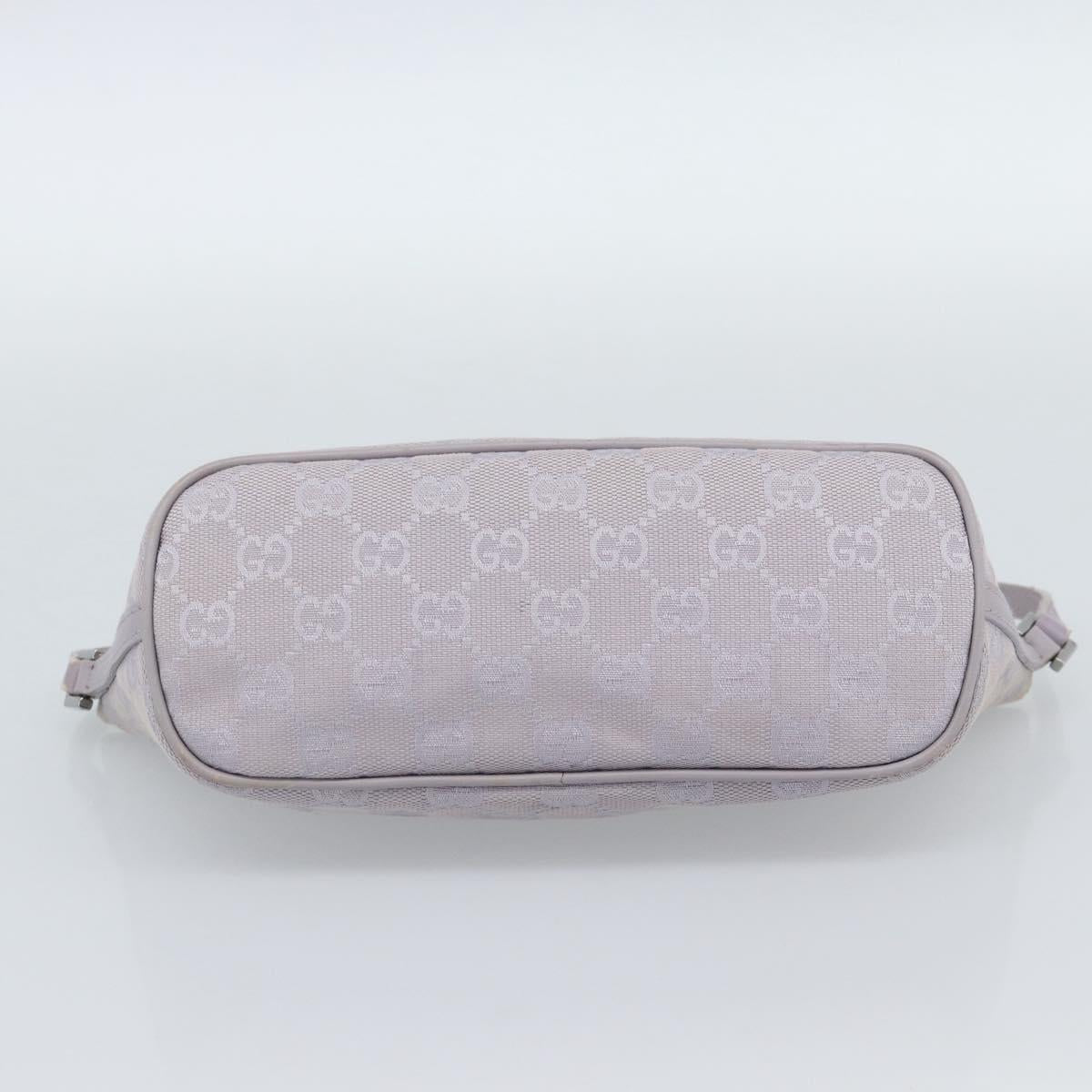 GUCCI GG Canvas Accessory Pouch Lavende Silver 07198 Auth 189988A