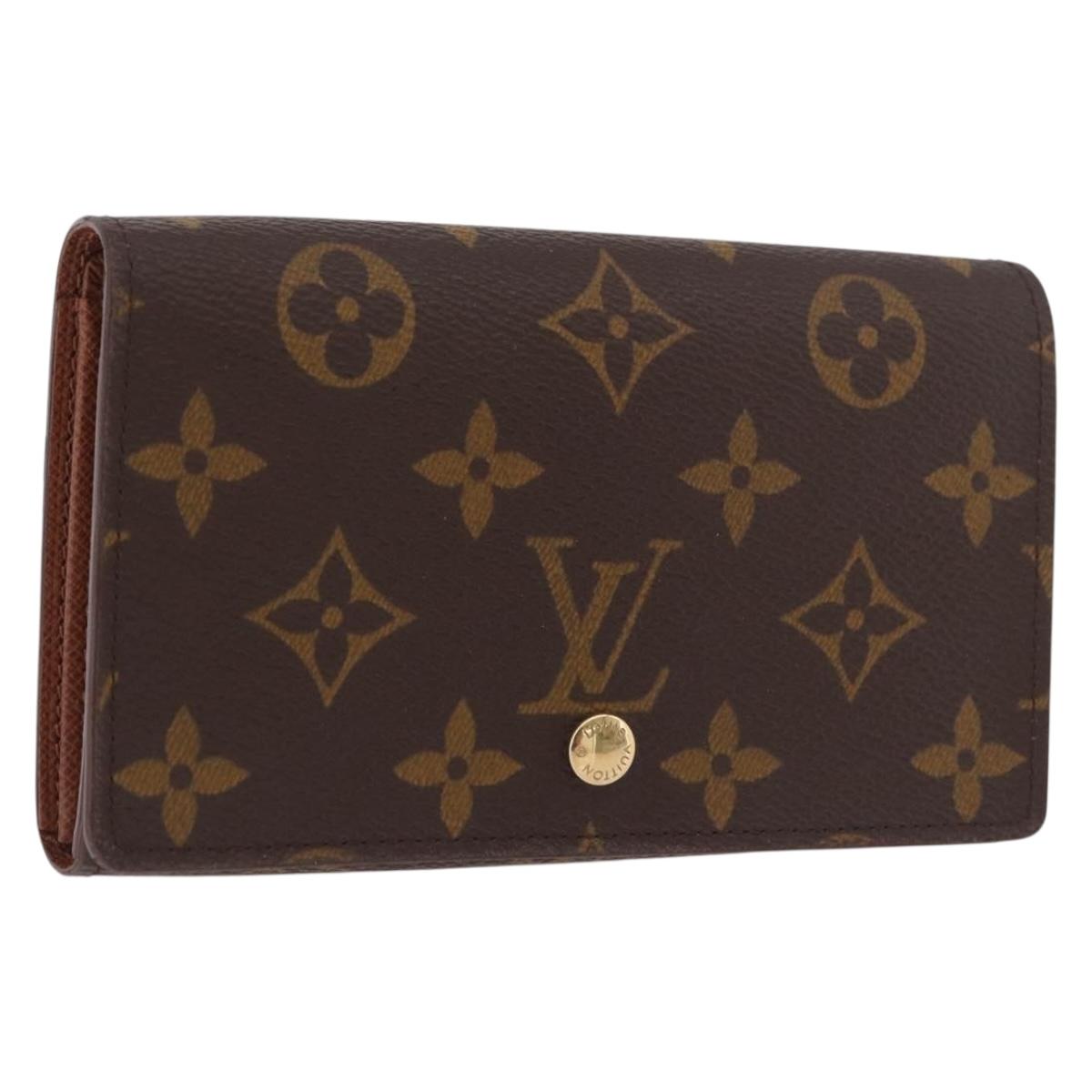 LOUIS VUITTON Monogram Porte Monnaie Billets Tresor Wallet M61730 Auth 189995A