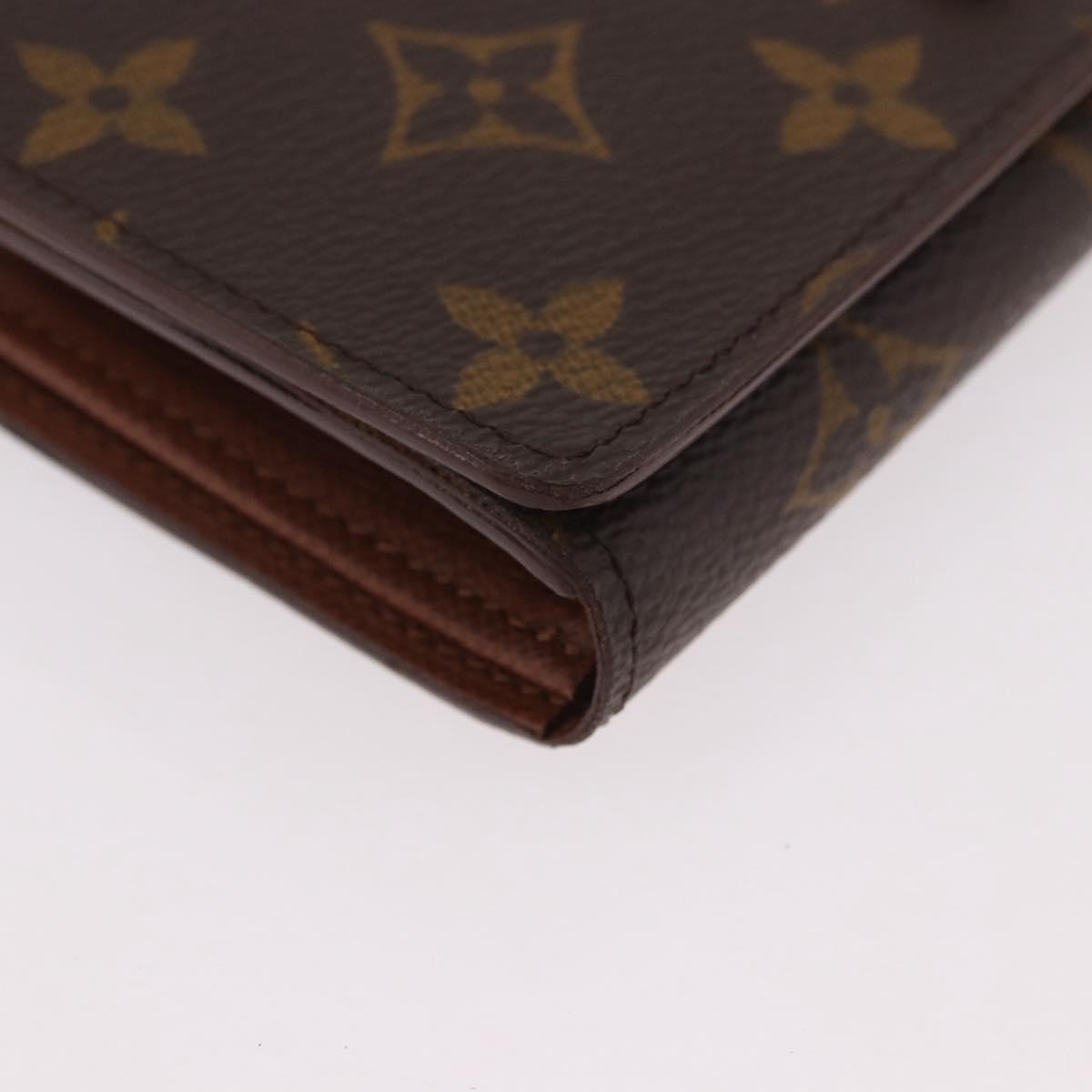 LOUIS VUITTON Monogram Porte Monnaie Billets Tresor Wallet M61730 Auth 189995A