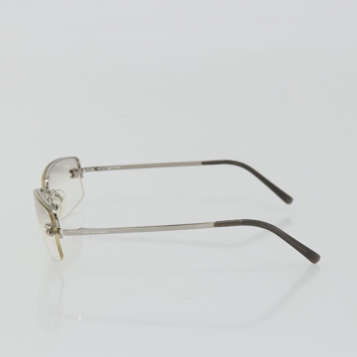 CHANEL COCO Mark Sunglasses Metal Silver CC Auth 189996