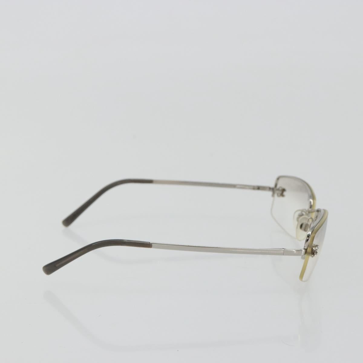 CHANEL COCO Mark Sunglasses Metal Silver CC Auth 189996