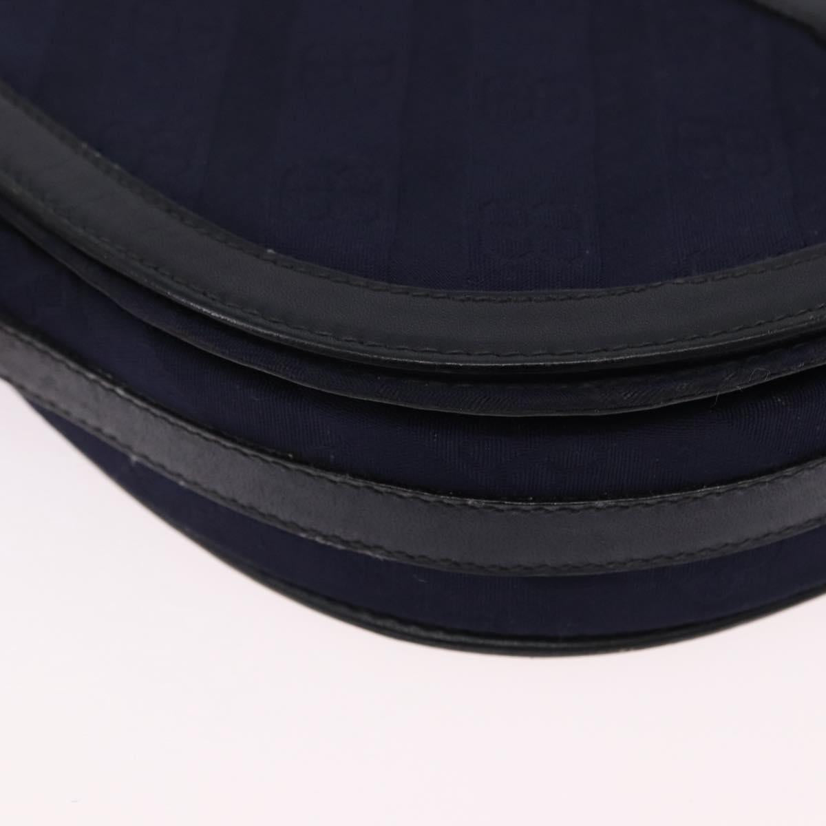 BALENCIAGA Shoulder Bag Leather Canvas 2 Set Black Navy Auth 190002