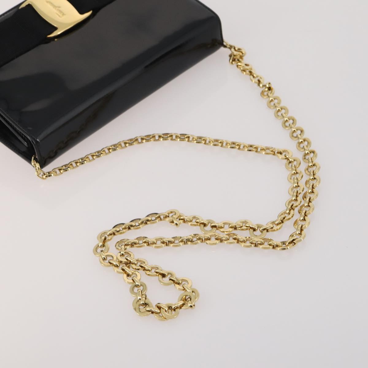 Salvatore Ferragamo Vala Shoulder Bag Leather 2 Set Black Auth 190004