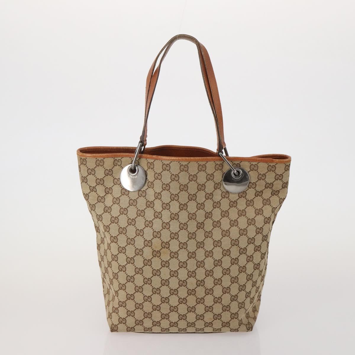 BOTTEGA VENETA Gucci GG Canvas Bag Wool Leather 4 Set Brown Beige Auth 190006