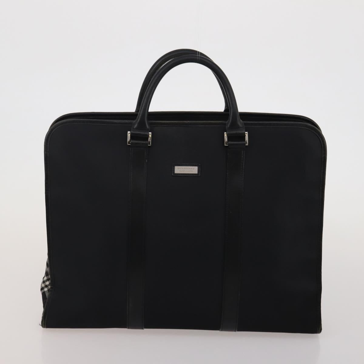 BURBERRY Business Bag Leather Canvas 4 Set Khaki Black Auth 190008