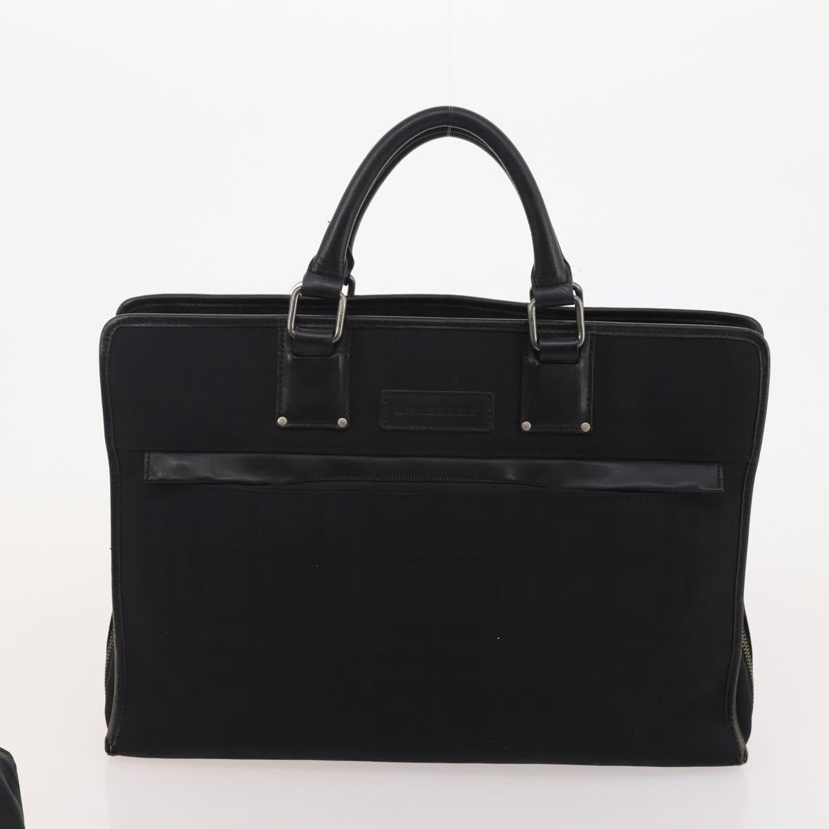 BURBERRY Business Bag Leather Canvas 4 Set Khaki Black Auth 190008