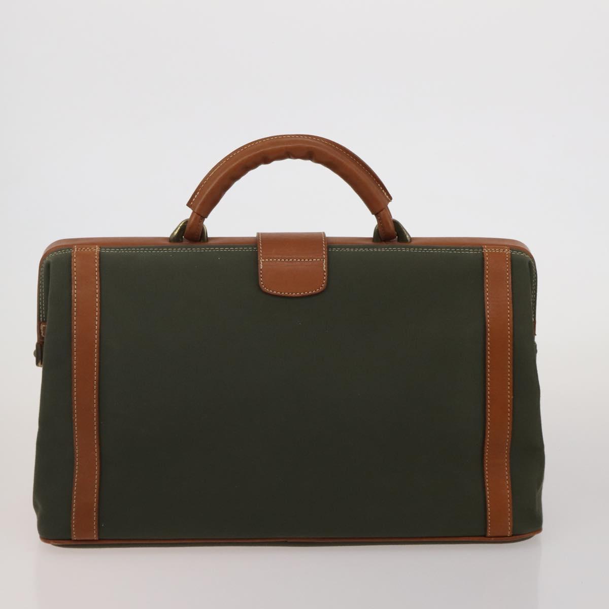 BURBERRY Business Bag Leather Canvas 4 Set Khaki Black Auth 190008