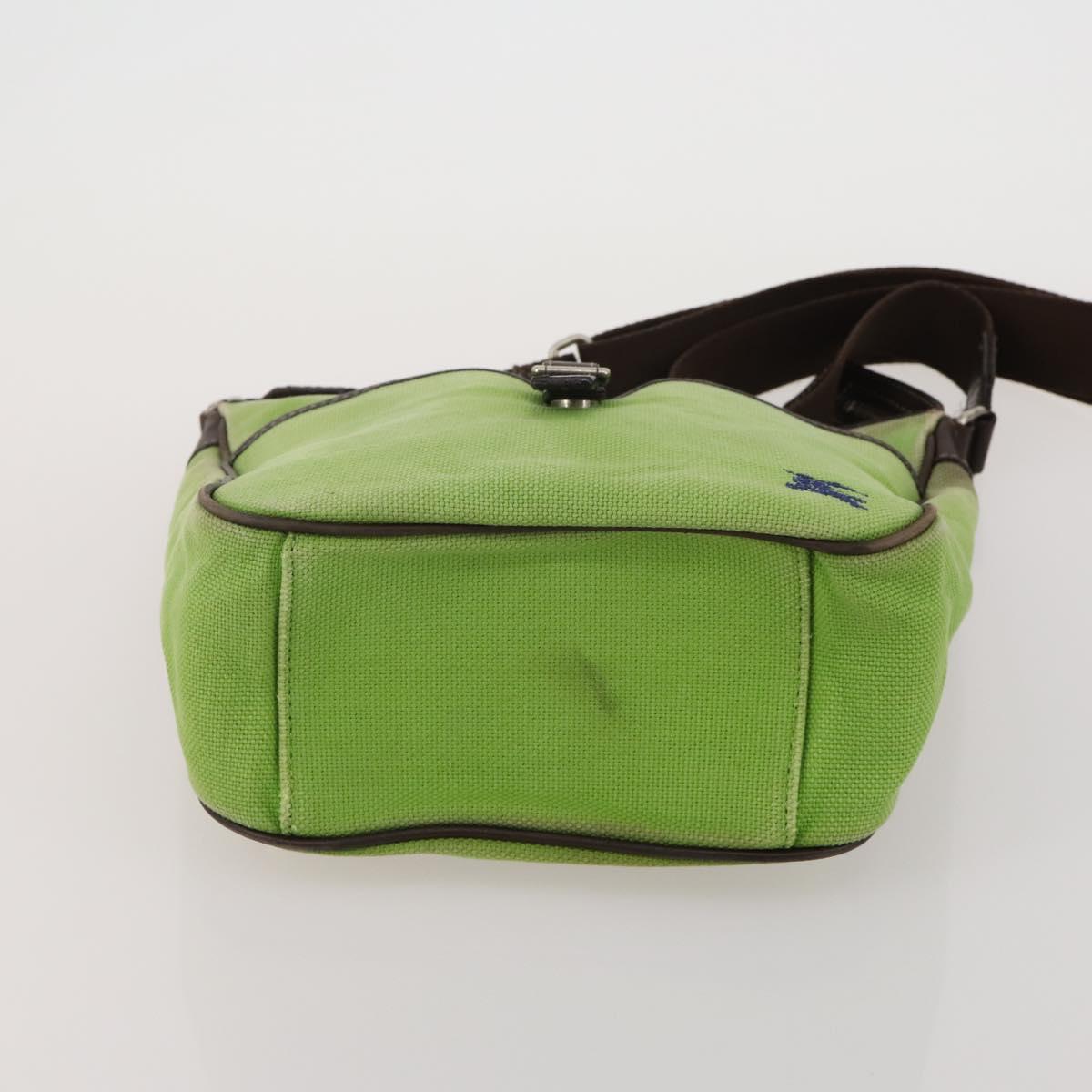 BURBERRY Nova Check Blue Label Hand Bag Canvas 4 Set Green Beige Auth 190010