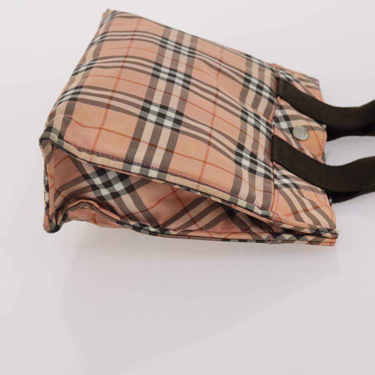 BURBERRY Nova Check Blue Label Hand Bag Canvas 4 Set Green Beige Auth 190010