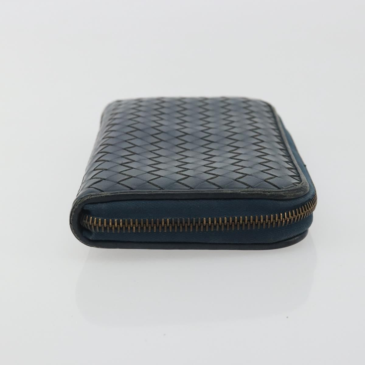 BOTTEGA VENETA INTRECCIATO Wallet Leather 4 Set Navy Brown beige Auth 190015