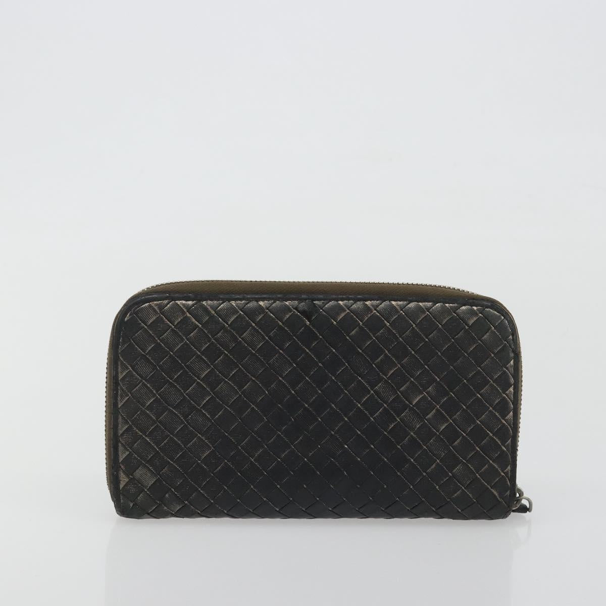 BOTTEGA VENETA INTRECCIATO Wallet Leather 4 Set Navy Brown beige Auth 190015