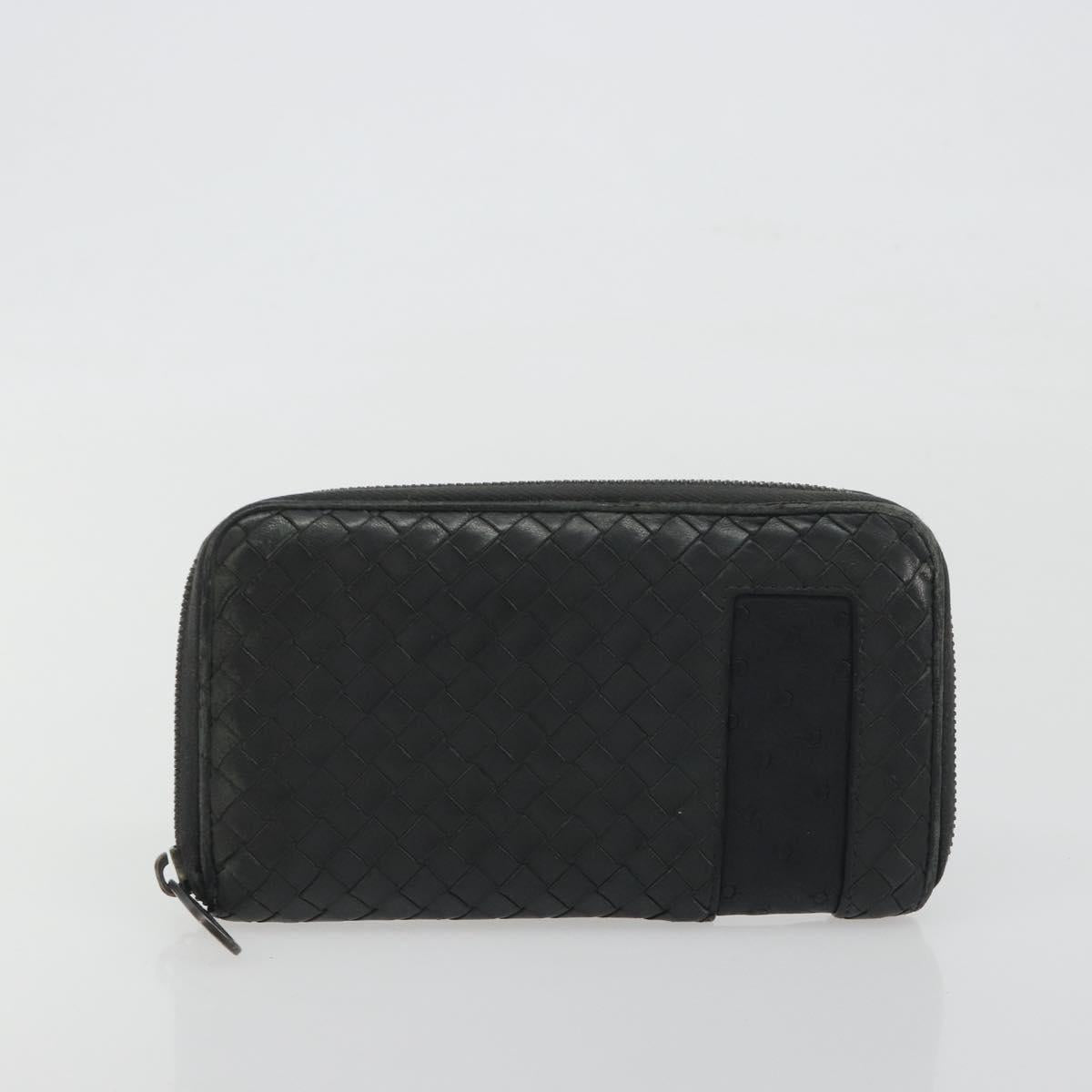 BOTTEGA VENETA INTRECCIATO Wallet Leather 4 Set Navy Brown beige Auth 190015