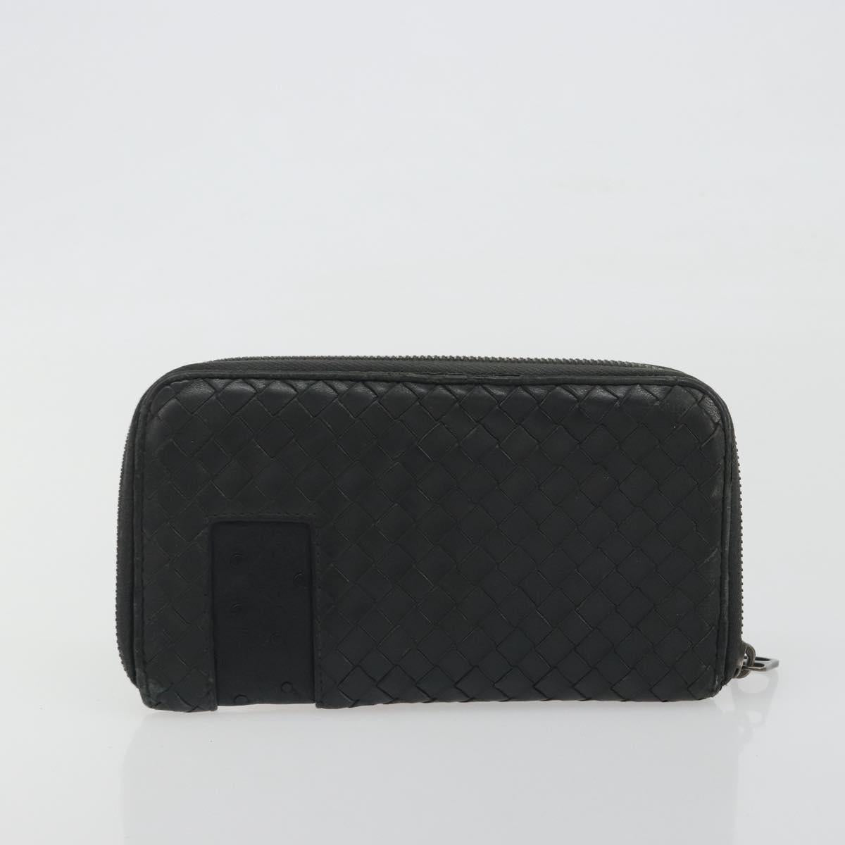 BOTTEGA VENETA INTRECCIATO Wallet Leather 4 Set Navy Brown beige Auth 190015