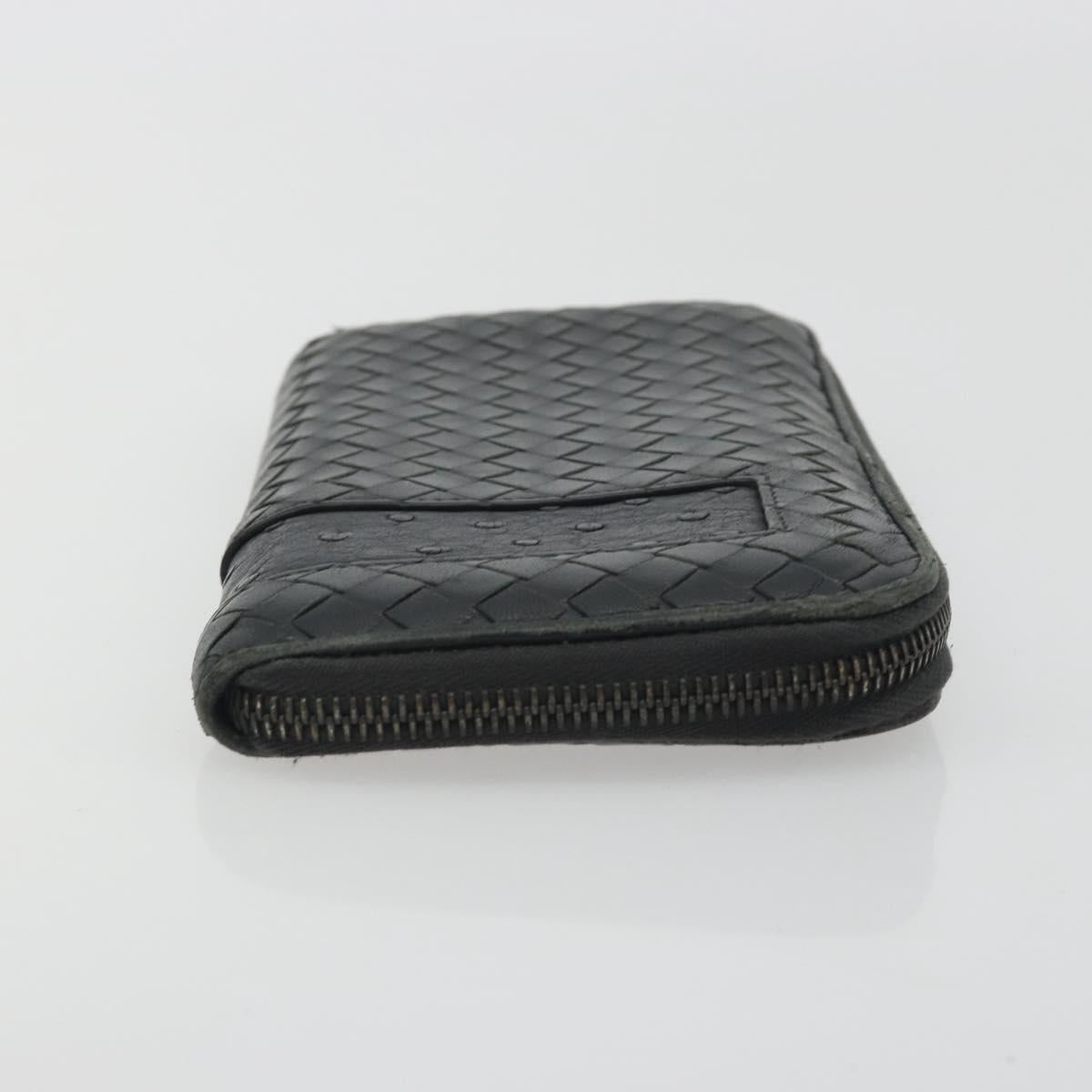 BOTTEGA VENETA INTRECCIATO Wallet Leather 4 Set Navy Brown beige Auth 190015