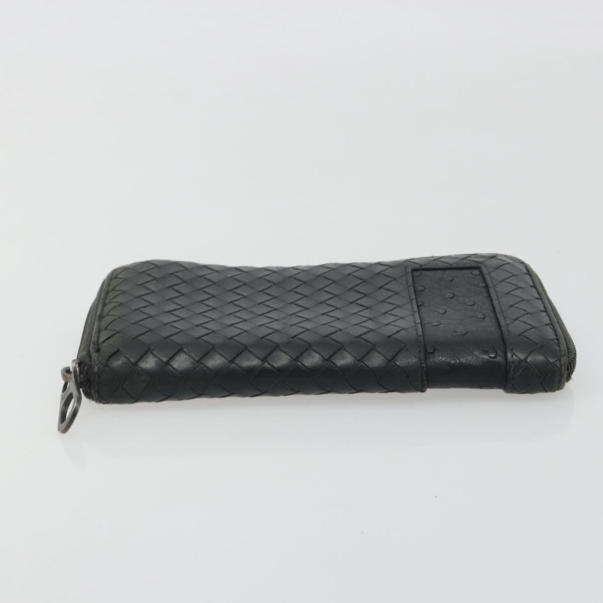BOTTEGA VENETA INTRECCIATO Wallet Leather 4 Set Navy Brown beige Auth 190015