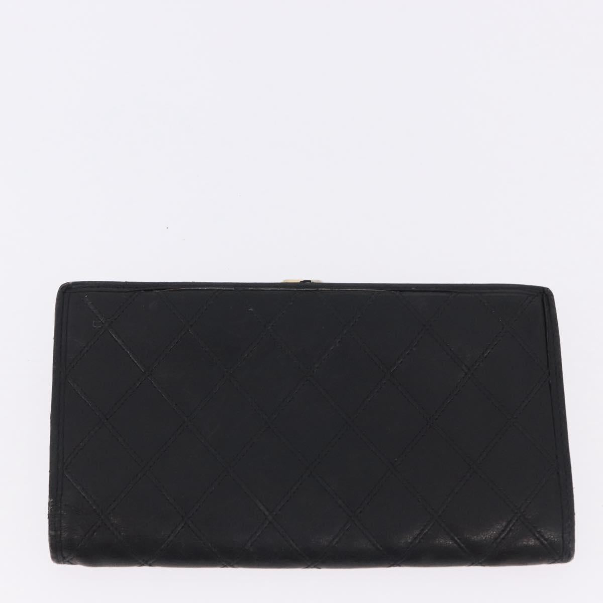 CHANEL Wallet Leather 3 Set Black CC Auth 190017