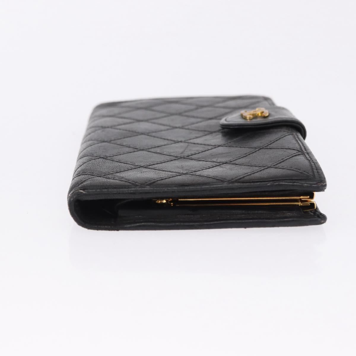 CHANEL Wallet Leather 3 Set Black CC Auth 190017