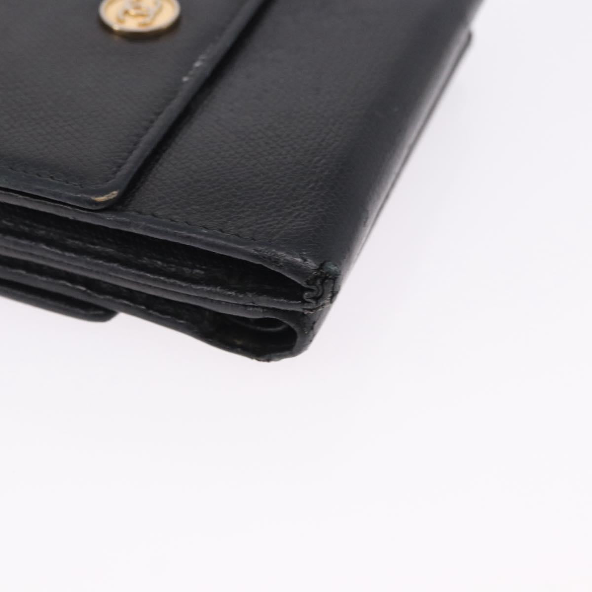 CHANEL Wallet Leather 3 Set Black CC Auth 190017
