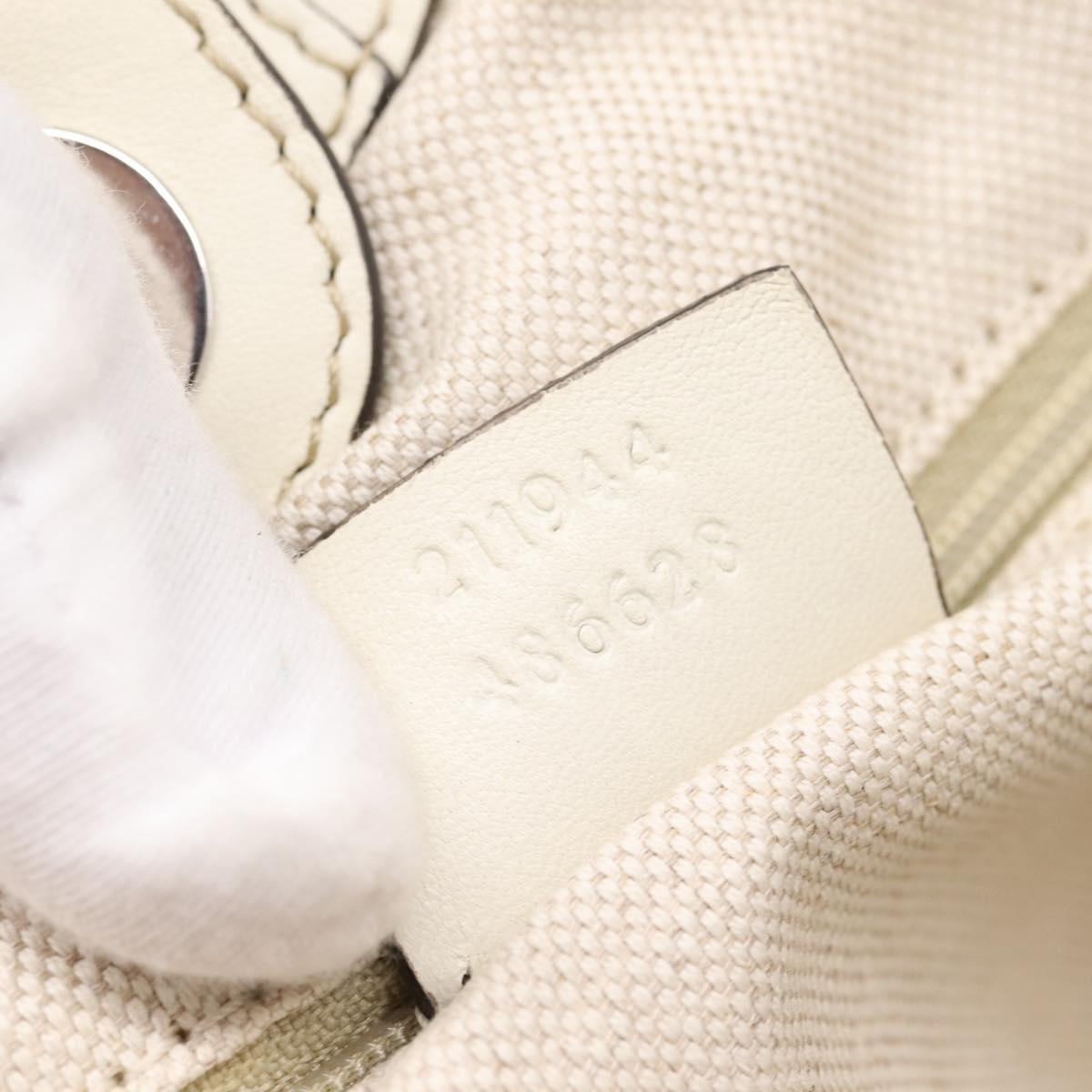 GUCCI GuccissimaGG Sukey Hand Bag Canvas Leather White 211944 Auth 190018