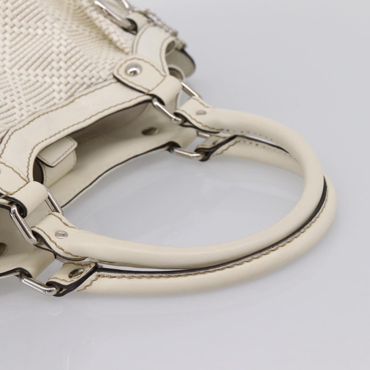 GUCCI GuccissimaGG Sukey Hand Bag Canvas Leather White 211944 Auth 190018