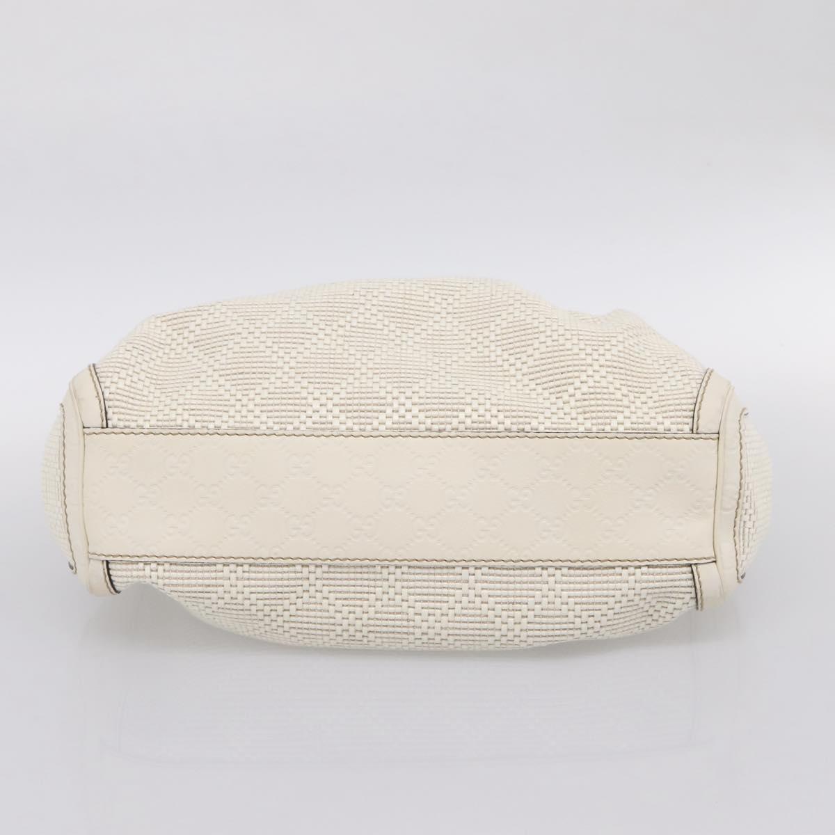 GUCCI GuccissimaGG Sukey Hand Bag Canvas Leather White 211944 Auth 190018
