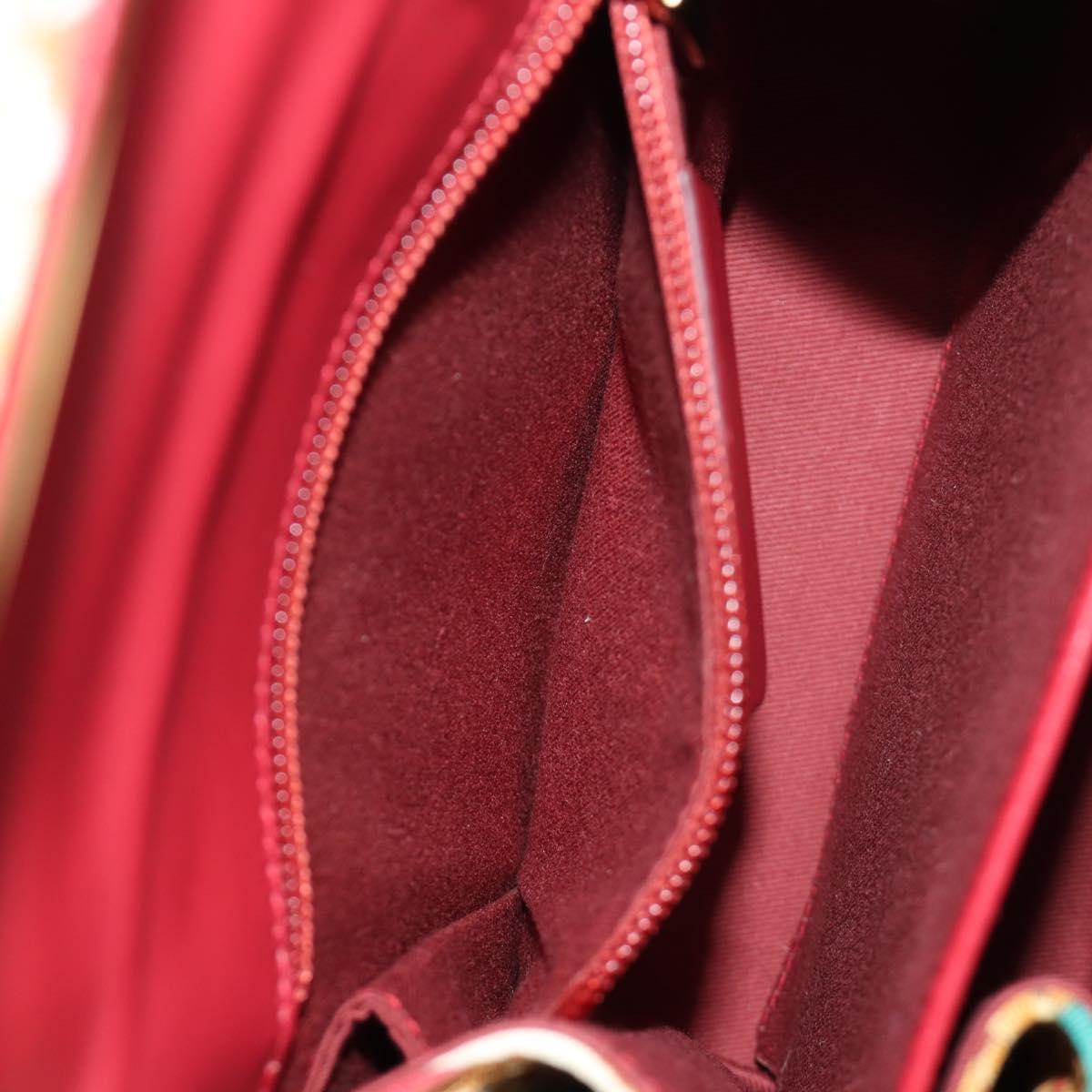 Salvatore Ferragamo Gancini Hand Bag Canvas 2way Red Gold Auth 190024SAM