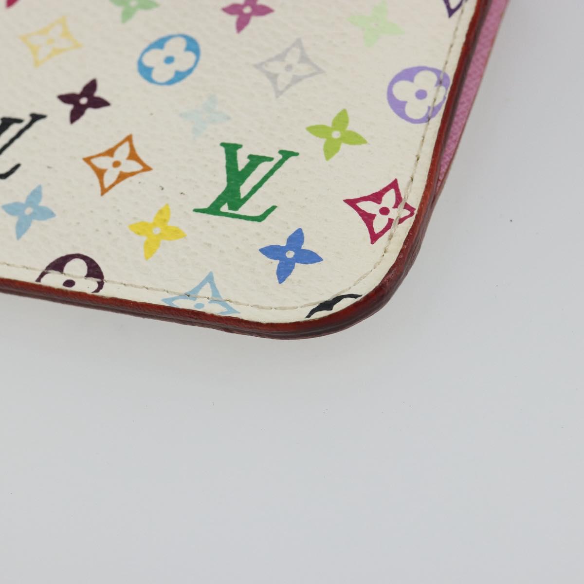 LOUIS VUITTON Multicolor Pochette Cles NM Purse White M93734 LV Auth 190030
