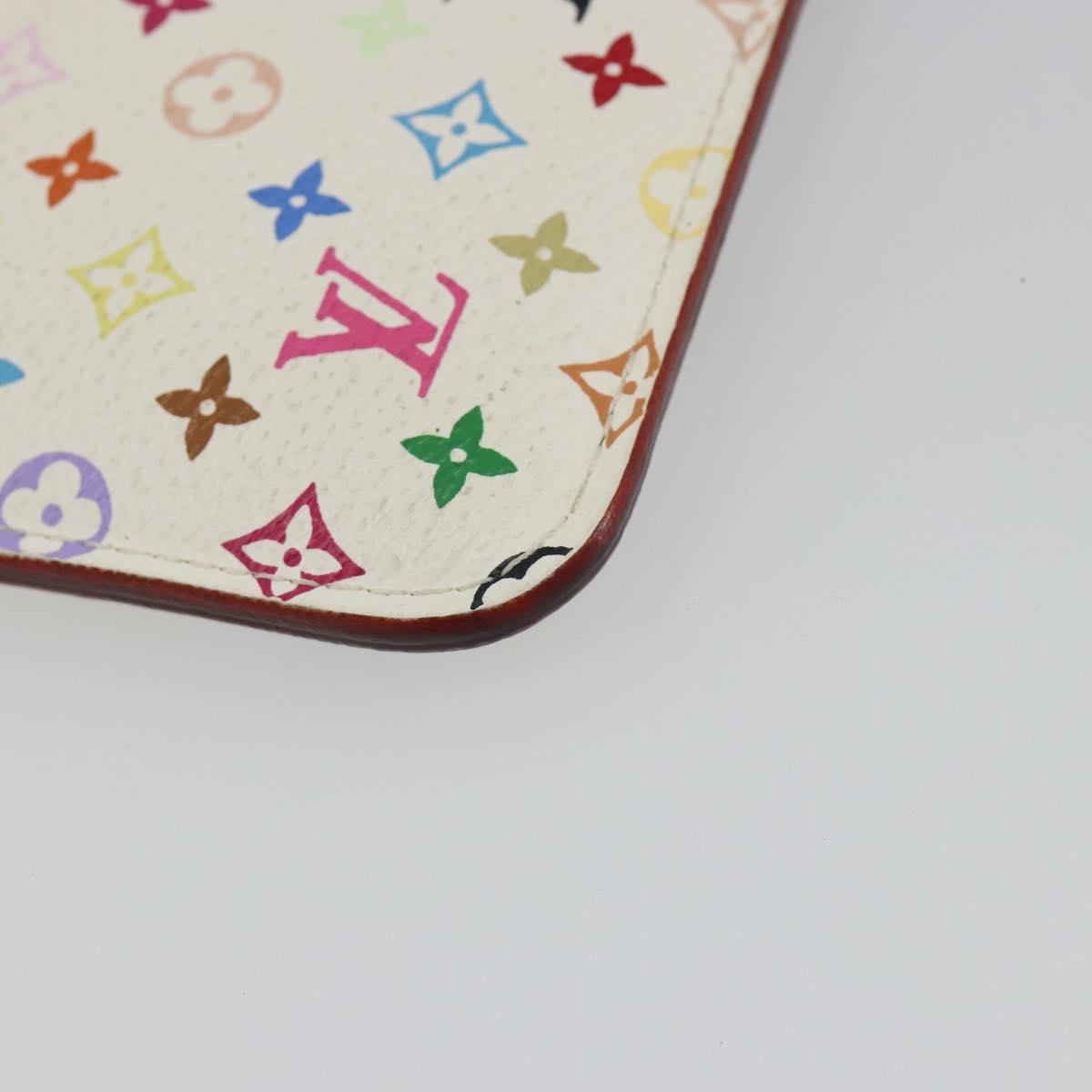 LOUIS VUITTON Multicolor Pochette Cles NM Purse White M93734 LV Auth 190030
