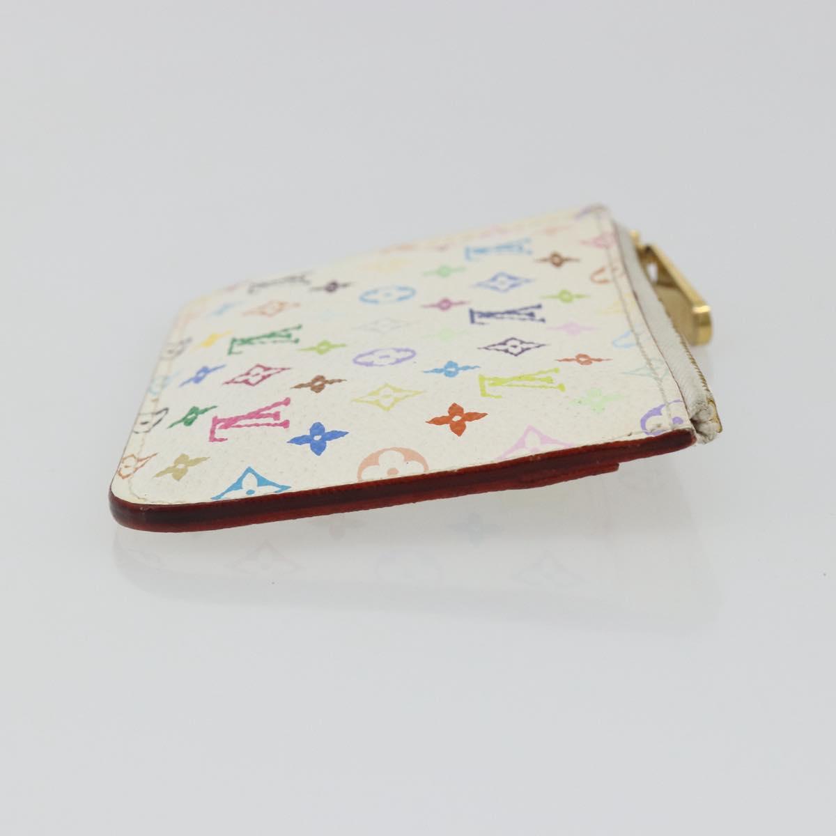 LOUIS VUITTON Multicolor Pochette Cles NM Purse White M93734 LV Auth 190030