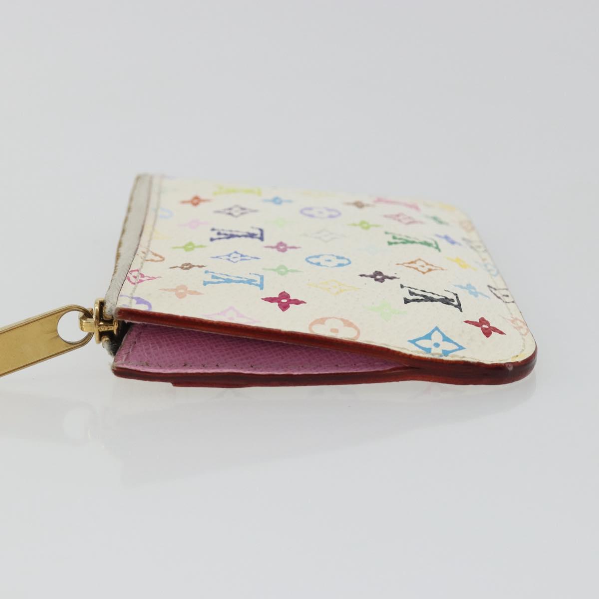 LOUIS VUITTON Multicolor Pochette Cles NM Purse White M93734 LV Auth 190030