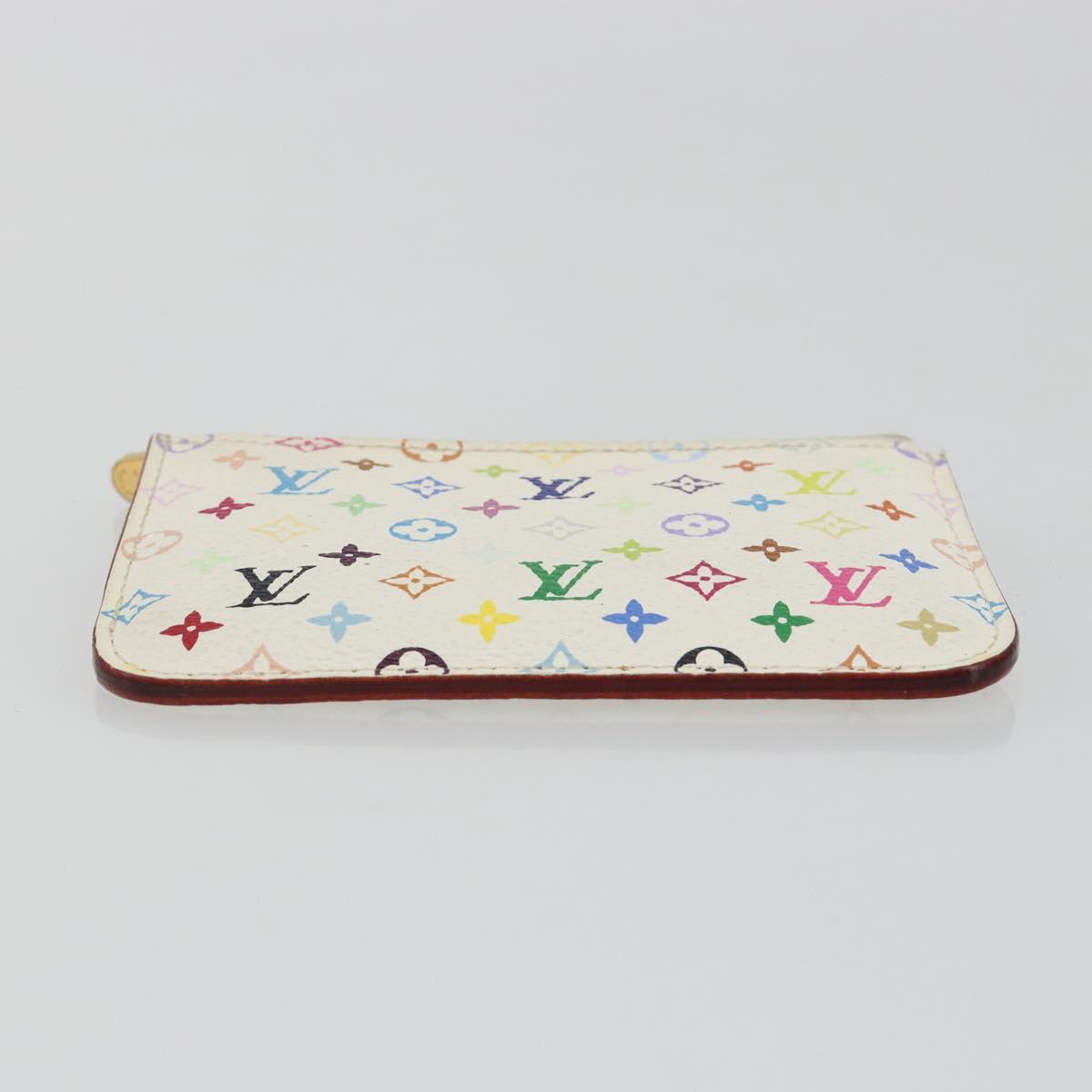 LOUIS VUITTON Multicolor Pochette Cles NM Purse White M93734 LV Auth 190030
