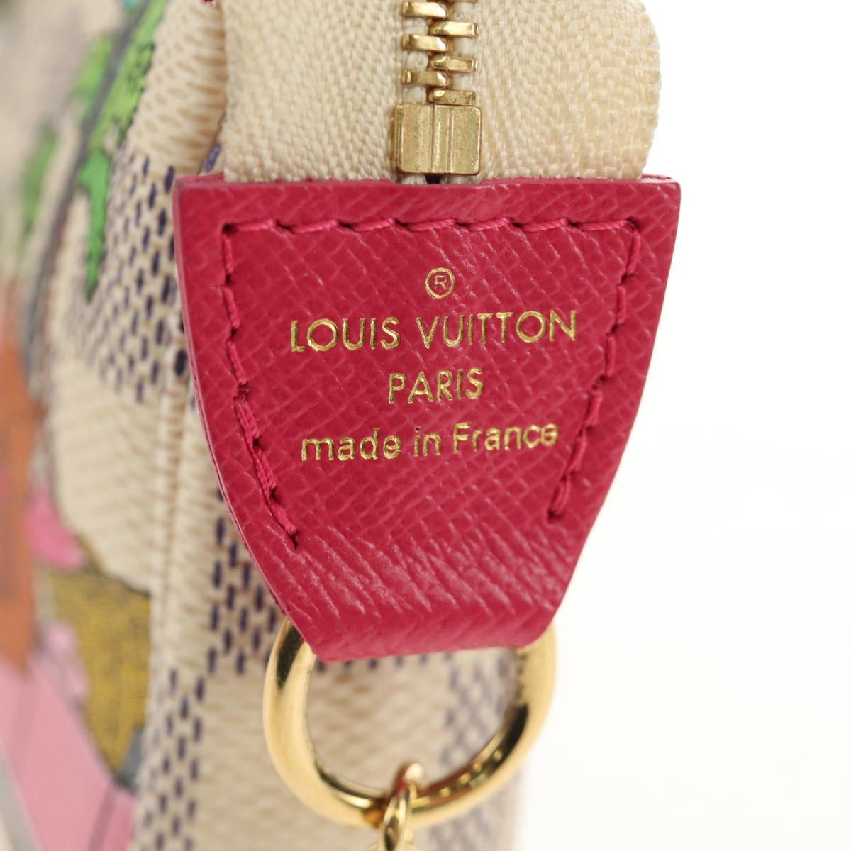 LOUIS VUITTON Damier Azur Vivienne Mini Pochette Accessoires Auth 190031SM