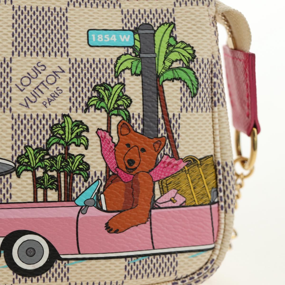 LOUIS VUITTON Damier Azur Vivienne Mini Pochette Accessoires Auth 190031SM